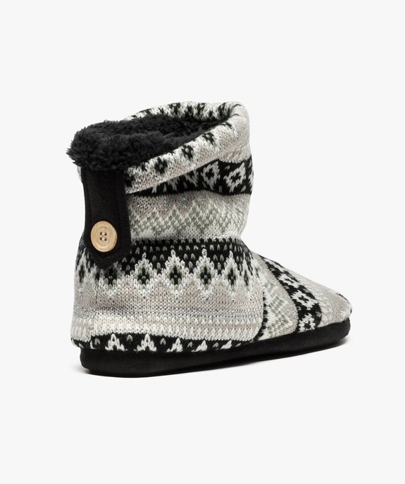 Chaussons montants fourrés motifs jacquard vue4 - GEMO(HOMWR FEM) - GEMO