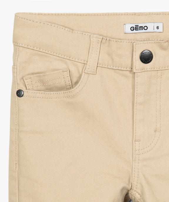 Pantalon garçon coupe skinny en toile extensible vue3 - GEMO 4G GARCON - GEMO