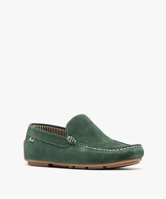 Mocassin dessus cuir velours semelle souple homme - Tanéo vue2 - TANEO - GEMO