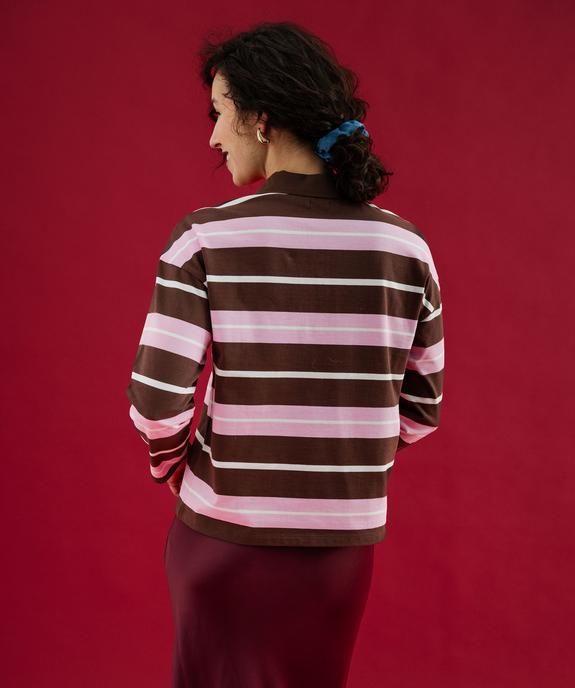 Polo rayé à manches longues femme vue5 - GEMO(FEMME PAP) - GEMO