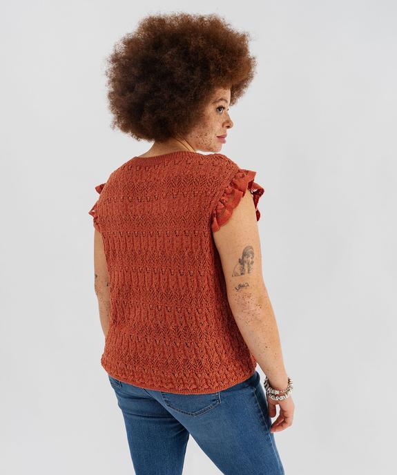Pull sans manches ajouré façon crochet femme vue4 - GEMO 4G GT - GEMO