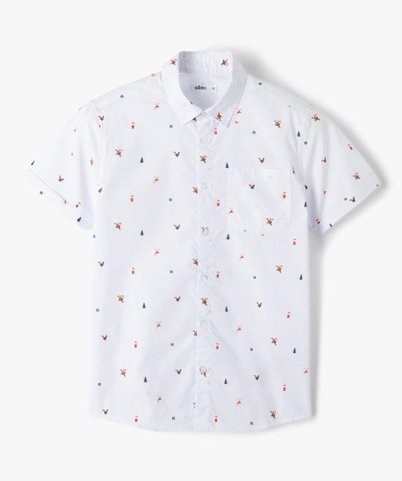 Chemise à manches courtes avec poche poitrine garçon vue1 - GEMO (JUNIOR) - GEMO