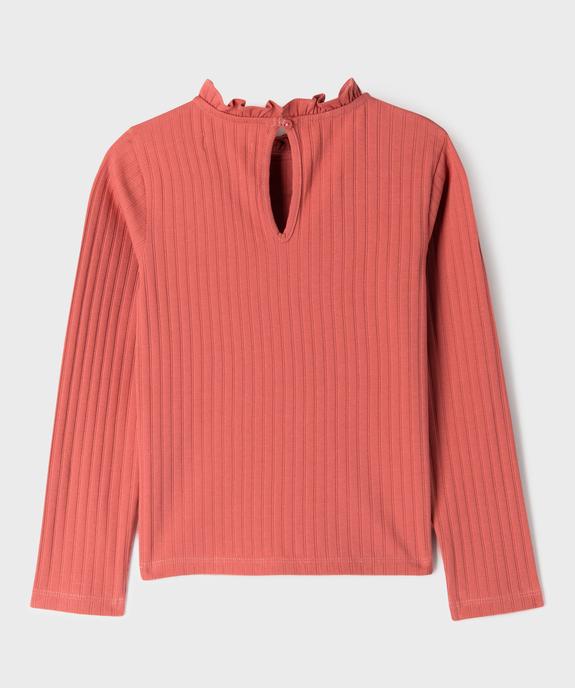 Tee-shirt manches longues avec col rond froncé fille vue3 - GEMO 4G FILLE - GEMO
