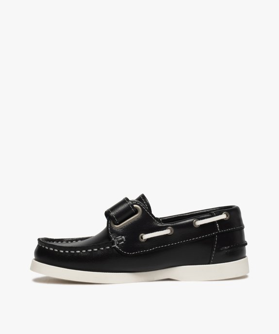 Chaussures bateau garçon dessus cuir à scratch vue3 - GEMO (ENFANT) - GEMO