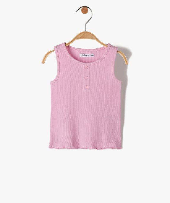 Débardeur bébé fille en maille côtelée  vue1 - GEMO 4G BEBE - GEMO