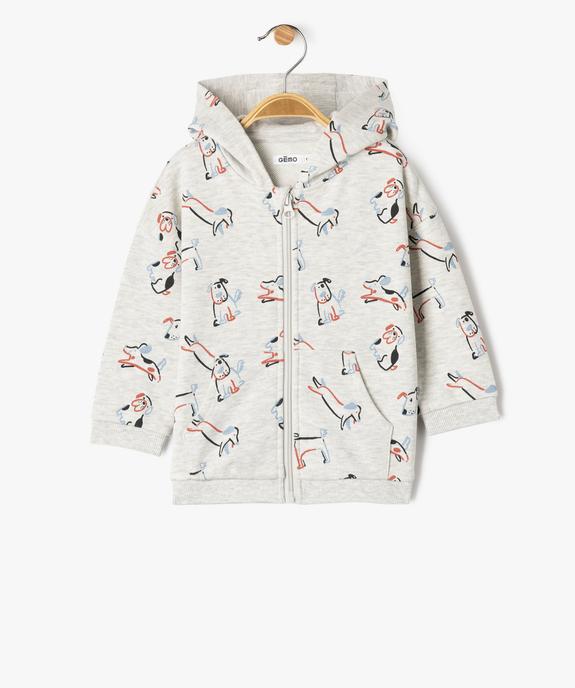 Sweat à capuche fermeture zippée bébé garçon vue1 - GEMO(BEBE DEBT) - GEMO