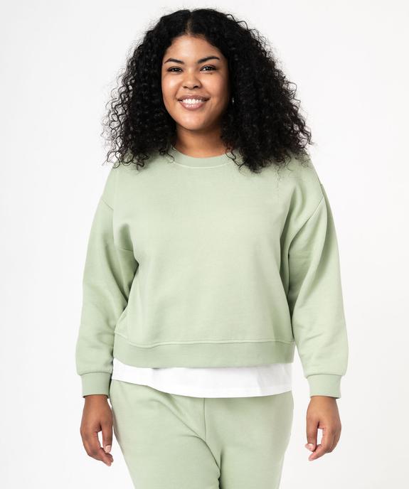 Sweat loose en molleton doux femme grande taille vue1 - GEMO (G TAILLE) - GEMO