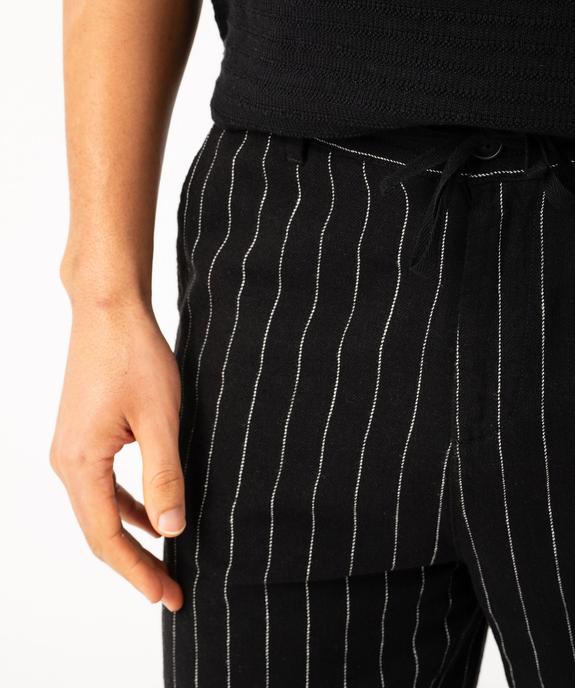 Bermuda en lin mélangé coupe droite homme vue2 - GEMO 4G HOMME - GEMO