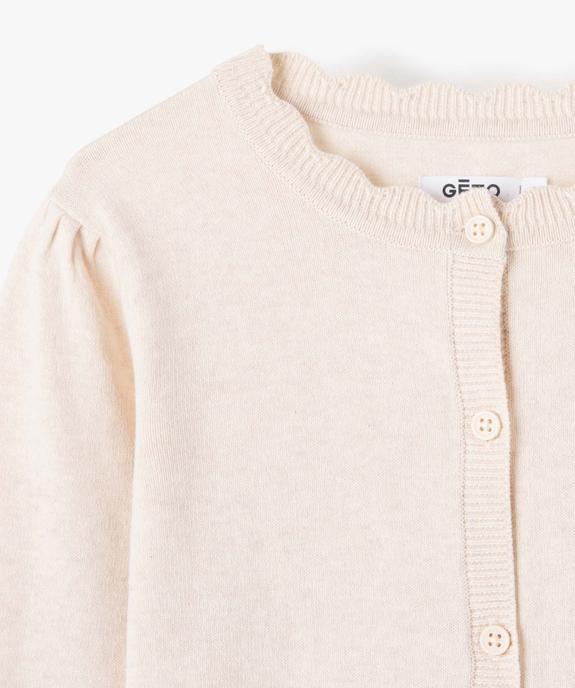 Gilet fille en maille fine à col fantaisie vue3 - GEMO (ENFANT) - GEMO