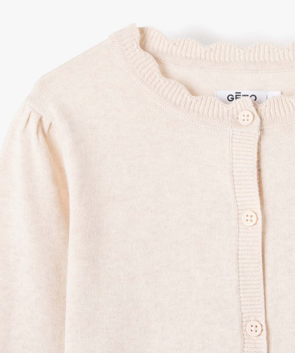 Gilet fille en maille fine à col fantaisie vue3 - GEMO (ENFANT) - GEMO
