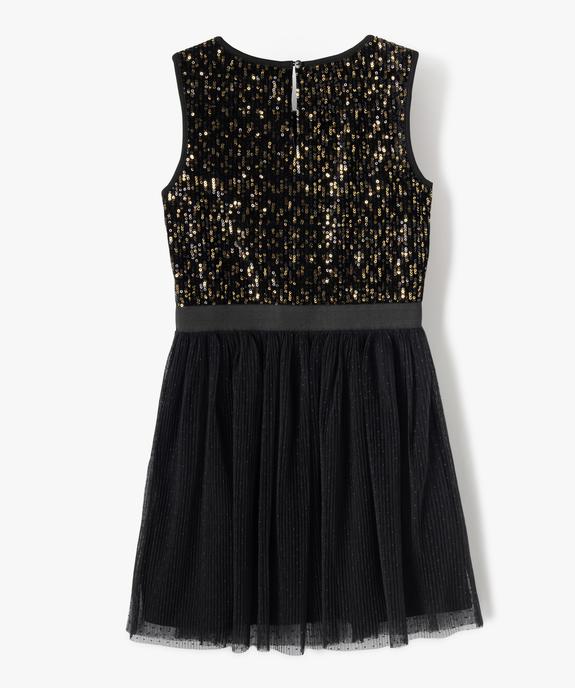 Robe sans manches à sequins et voile plumetis fille - LuluCastagnette vue4 - LULUCASTAGNETTE - GEMO