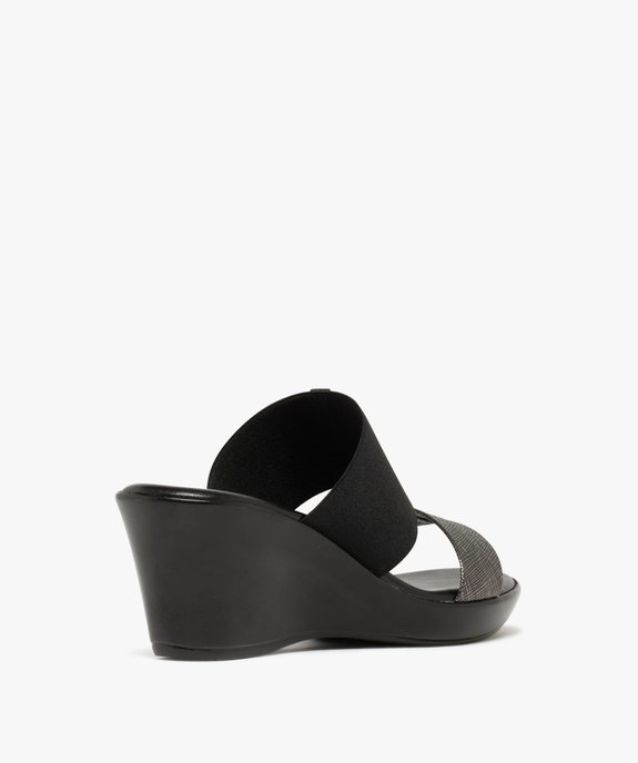 Mules femme compensées à bride élastique et bride fantaisie vue4 - GEMO(URBAIN) - GEMO