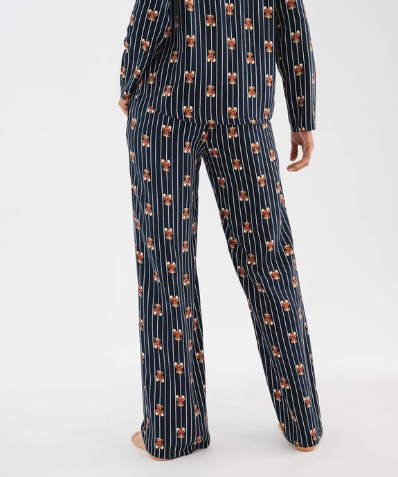 Ensemble de pyjama à rayures et motifs oursons femme - LuluCastagnette vue6 - LULUCASTAGNETTE - GEMO