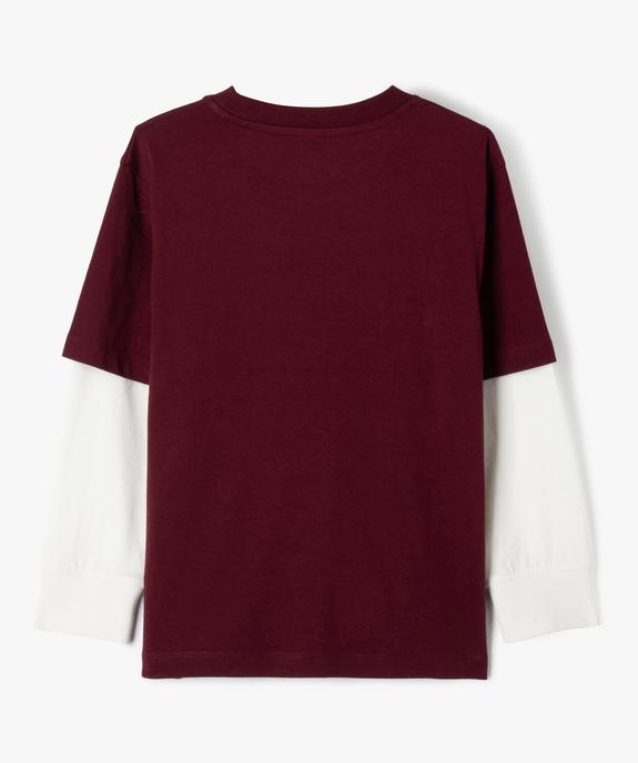 T-shirt manches longues effet superposé garçon vue4 - CAMPS UNITED - GEMO