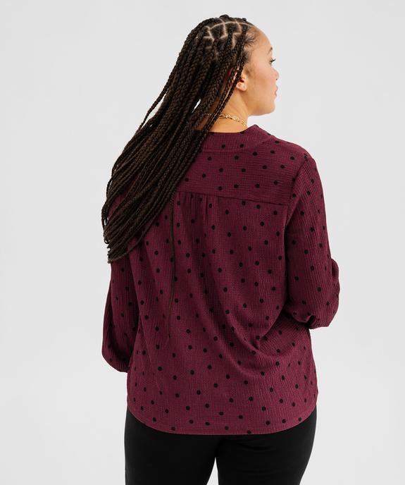 Tee-shirt imprimé à manches longues à col V femme grande taille vue3 - GEMO 4G GT - GEMO