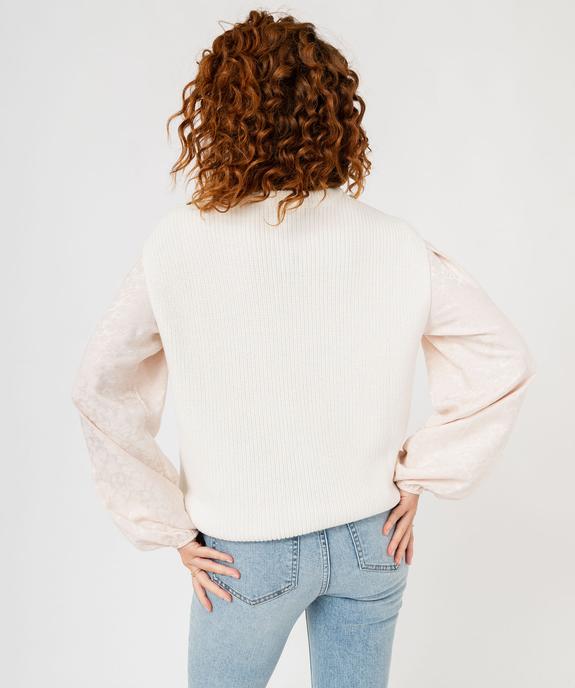 Pull sans manches avec buste en maille ajourée femme vue3 - GEMO(FEMME PAP) - GEMO