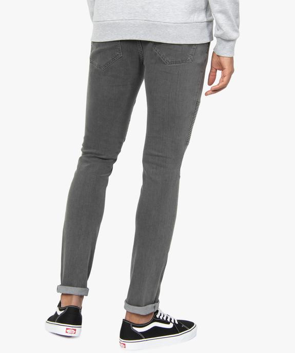 Jean homme coupe slim avec empiècements surpiqués sur les cuisses vue3 - GEMO (HOMME) - GEMO
