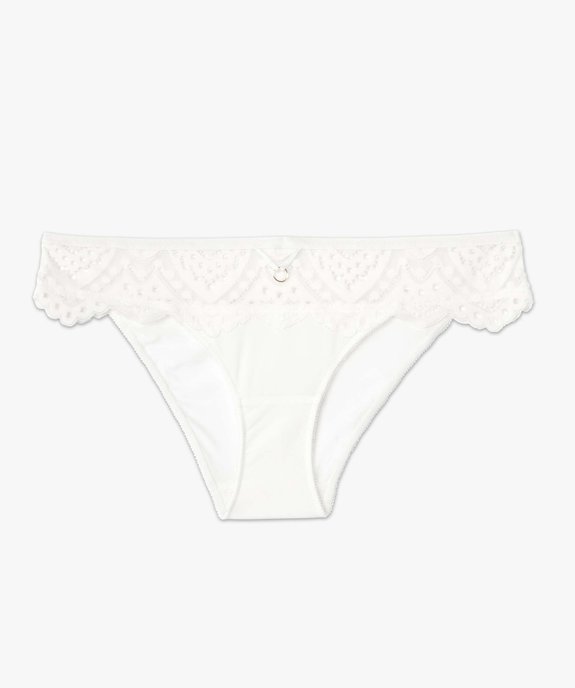 Culotte femme en microfibre et dentelle vue4 - GEMO(HOMWR FEM) - GEMO