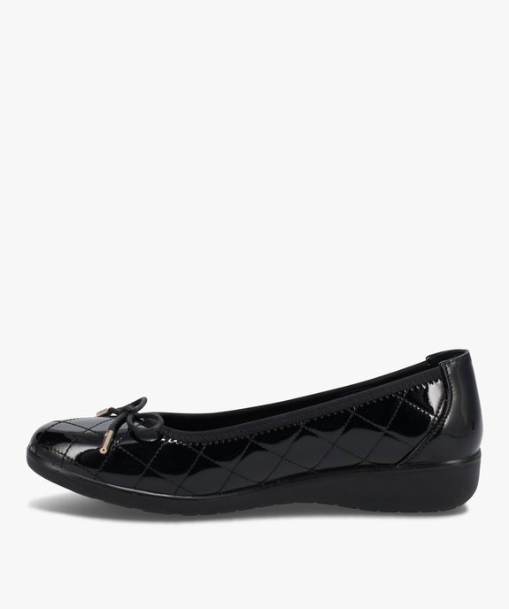 Ballerines femme confort dessus verni matelassé vue3 - GEMO (CONFORT) - GEMO