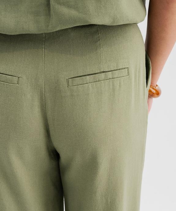 Pantalon large en viscose et lin femme vue5 - GEMO 4G FEMME - GEMO