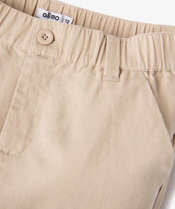 Pantalon coupe regular avec taille élastique garçon vue2 - GEMO (JUNIOR) - GEMO