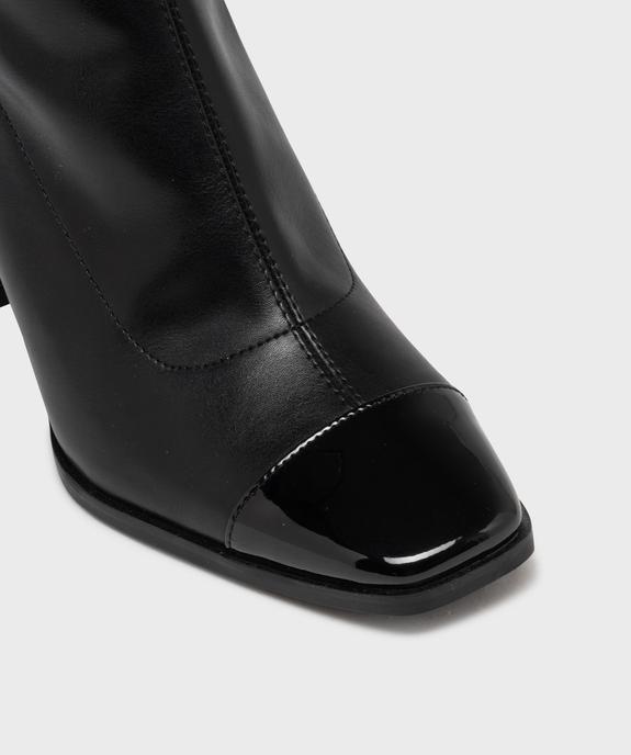 Boots chaussettes à talon et bout carré verni femme vue7 - FOLLOW ME G4G - GEMO