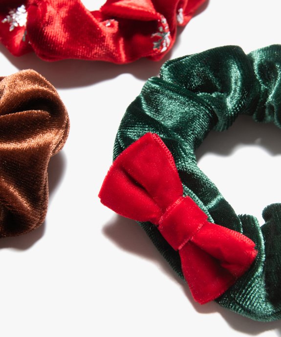 Chouchous pour les cheveux en velours motif Noël (lot de 3) vue2 - GEMO (ACCESS) - GEMO