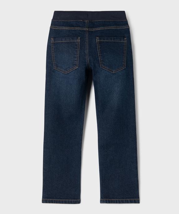 Jean Regular avec taille élastique en bord-côte garçon vue3 - GEMO 4G GARCON - GEMO