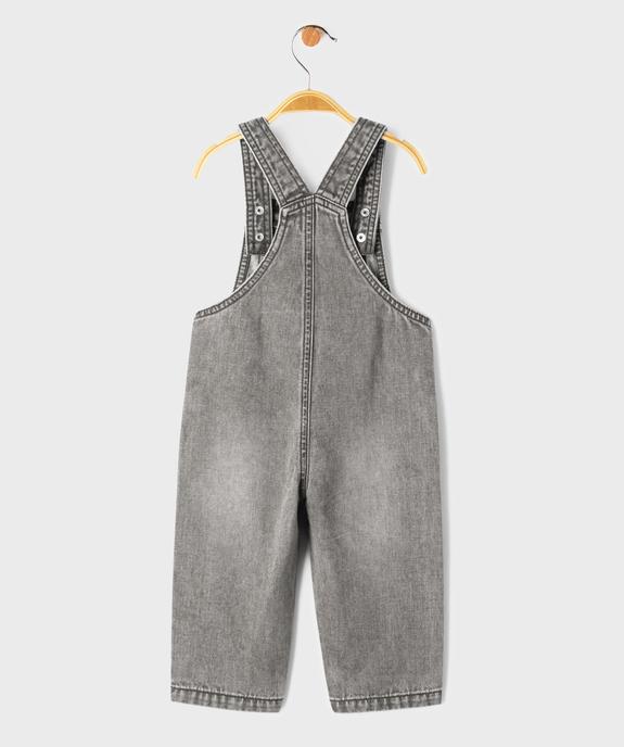Salopette en jean avec entrejambe zippé bébé garçon vue5 - GEMO(BEBE DEBT) - GEMO