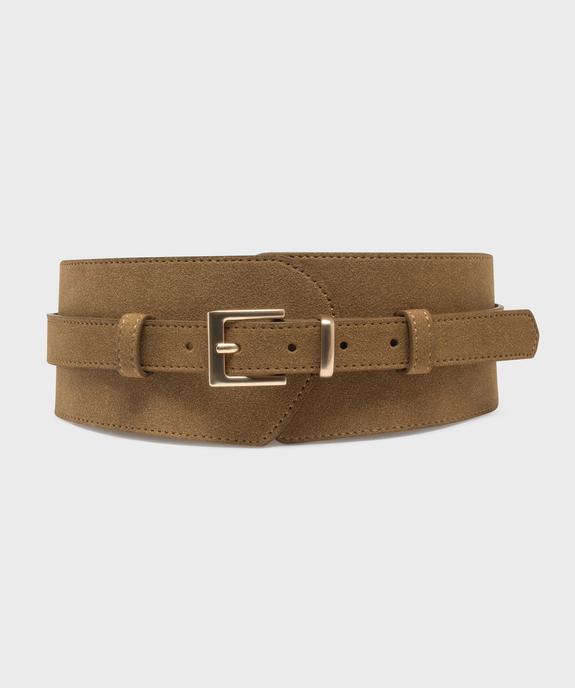 Ceinture large avec partie élastique femme vue1 - GEMO (ACCESS) - GEMO