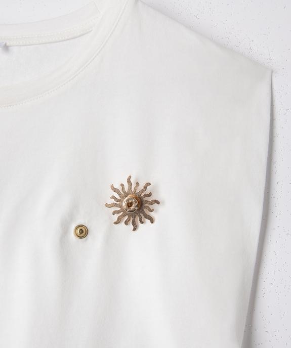 Tee-shirt sans manches loose en jersey de coton à breloque femme vue5 - GEMO(FEMME PAP) - GEMO