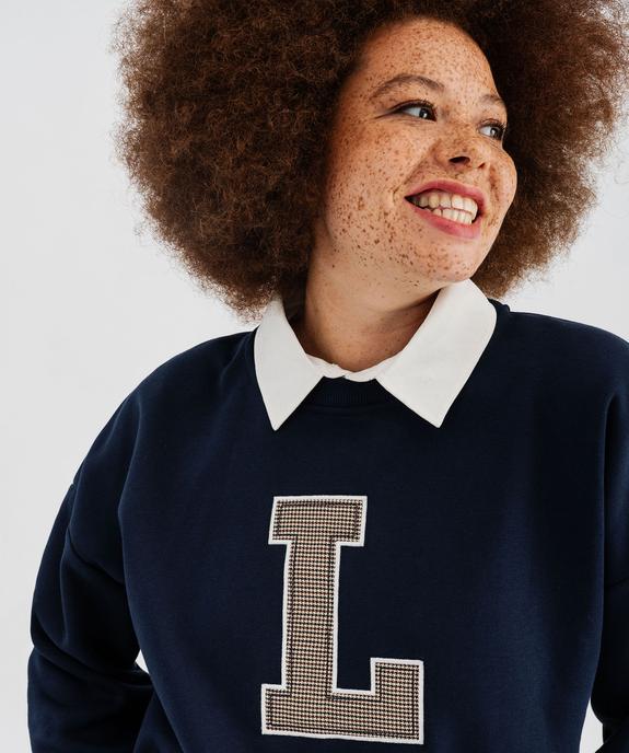 Sweat à col chemise amovible femme grande taille - LuluCastagnette vue2 - LULU CASTAGNETTE GEMO FOR GOOD - GEMO