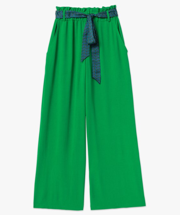 Pantalon en maille fluide avec ceinture imprimée femme vue4 - GEMO(FEMME PAP) - GEMO