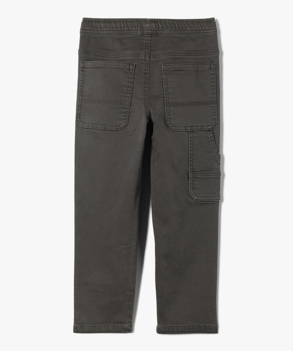 Pantalon garcon a taille elastiquee et grandes poches pl. gris GEMO