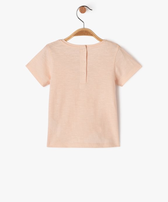 Tee-shirt manches courtes à plastron volanté bébé fille vue3 - GEMO(BEBE DEBT) - GEMO