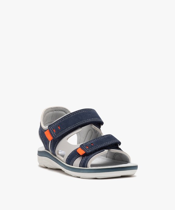 Sandales sport bimatières à brides scratch garçon vue2 - GEMO (ENFANT) - GEMO