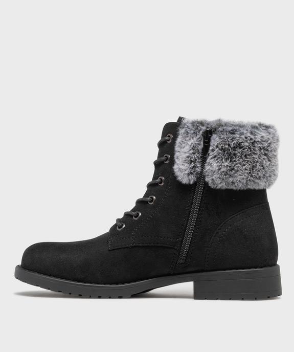 Boots fourrées à lacets, semelle crantée et col fantaisie femme vue4 - VALENTINA BALDA - GEMO