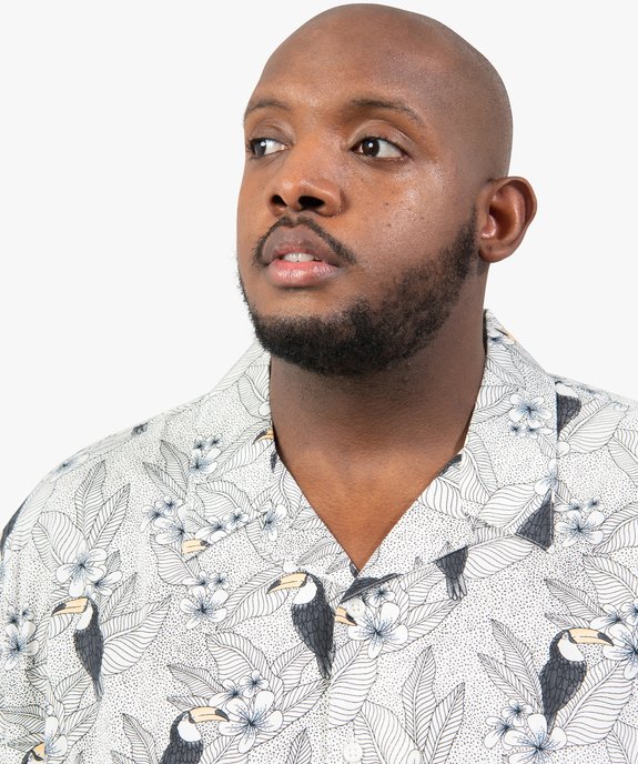 Chemise homme imprimée grande taille à motifs fleurs vue2 - GEMO (G TAILLE) - GEMO