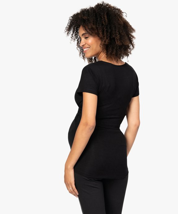 Tee-shirt de grossesse et allaitement cache-cœur vue3 - GEMO (MATER) - GEMO