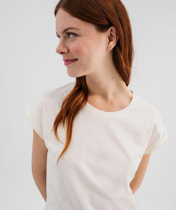 Tee-shirt à manches courtes et col rond femme vue7 - GEMO(FEMME PAP) - GEMO