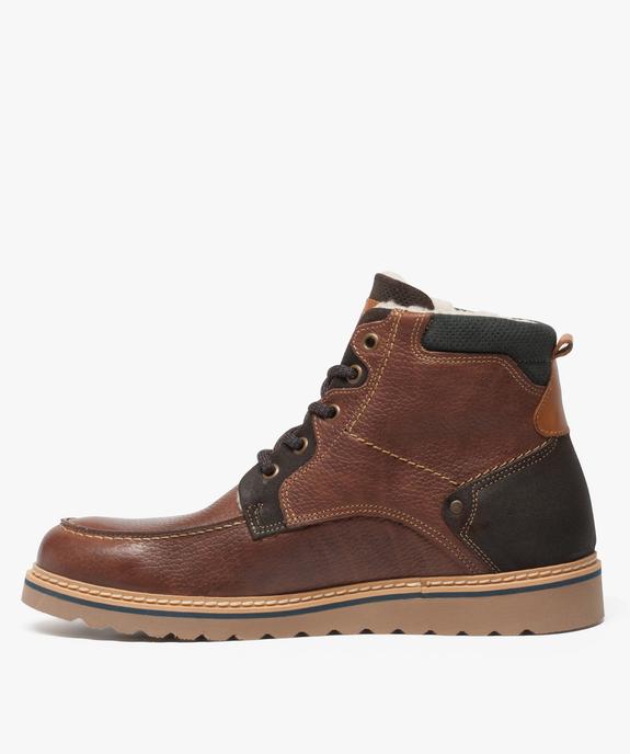 Boots homme semelle crantée et doublure chaude vue3 - GEMO (CASUAL) - GEMO