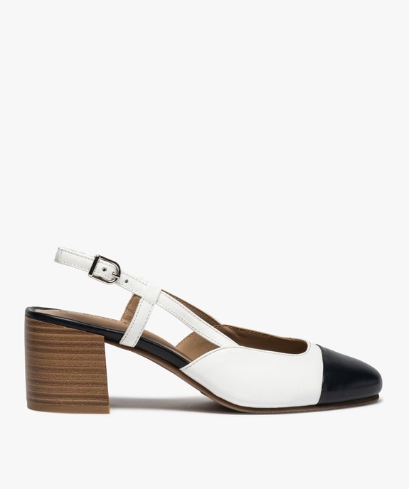 Escarpins femme bicolores à talon ouvert – Pierre Cardin vue1 - PIERRE CARDIN D - GEMO