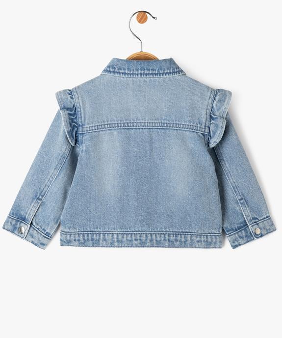 Veste en jean avec volants sur les épaules bébé fille vue4 - GEMO(BEBE DEBT) - GEMO