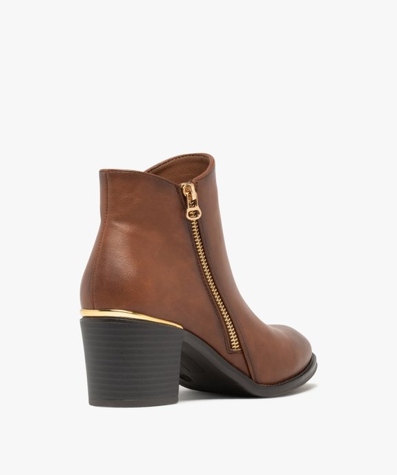 Boots à talon avec zip décoratif femme - Valentina Baldano vue5 - GEMO(URBAIN) - GEMO