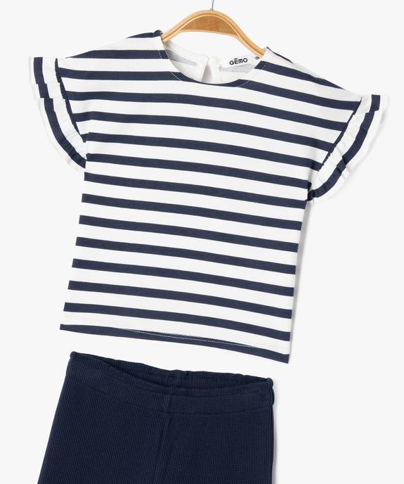 Ensemble 2 pièces pantalon et tee-shirt manches courtes bébé fille vue2 - GEMO(BEBE DEBT) - GEMO