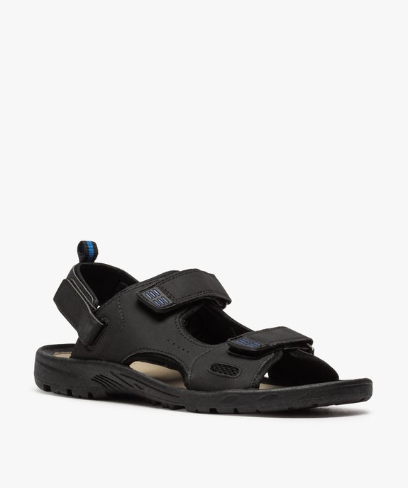 Sandales homme bi-matières fermeture trois bandes scratch vue2 - GEMO (CASUAL) - GEMO