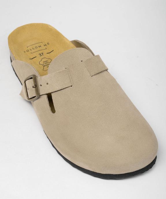 Sabots en cuir suédé avec semelle intérieure anatomique femme vue6 - FOLLOW ME G4G - GEMO