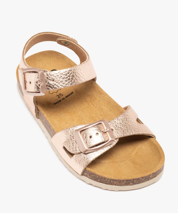 Sandales fille à brides à boucle unies et semelle liège vue5 - GEMO (ENFANT) - GEMO