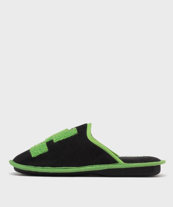 Chaussons mules en velours imprimés garçon - Minecraft vue3 - MINECRAFT - GEMO