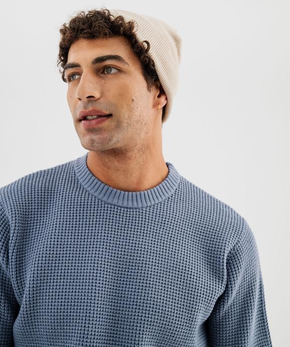 Pull en maille fantaisie à col rond homme vue3 - GEMO (HOMME) - GEMO